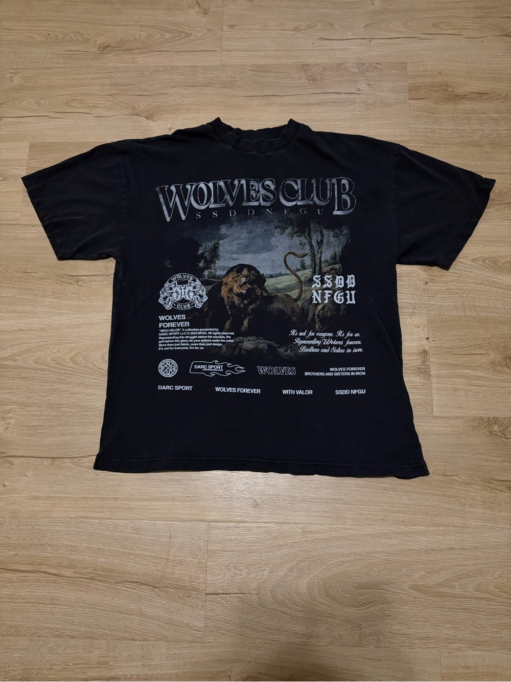 Darc Sport Black 'Wolves Club' Graphic Short Sleeve Tee